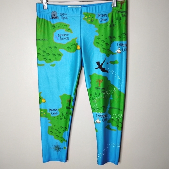 Main Street Bella Neverland Map Capri Leggings Peter Pan Inspired XL - Picture 3 of 9